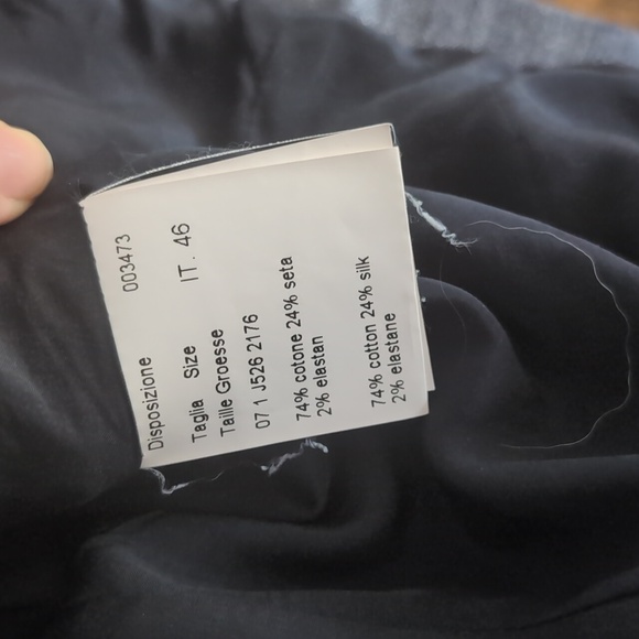 Piazza Sempione Cotton and Silk Luxury Denim Blazer Medium - Picture 7 of 11
